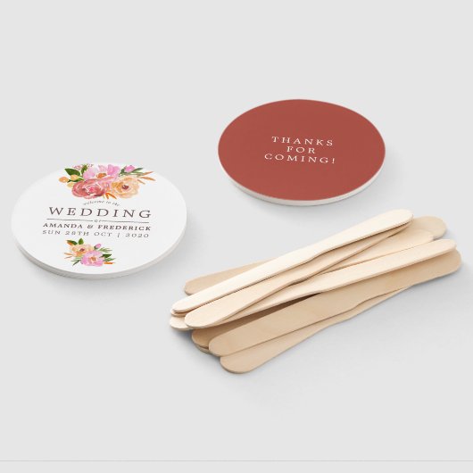 Waterverf van lente-bruiloft handwaaier (Niet-gemonteerd)