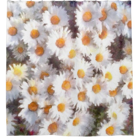 Waterverf van lente-Daisy Wildflower Douchegordijn (Voorkant)