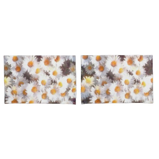Waterverf van lente-Daisy Wildflower Kussensloop (Voorkant-Set)
