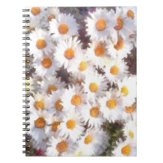 Waterverf van lente-Daisy Wildflower Notitieboek (Voorkant)