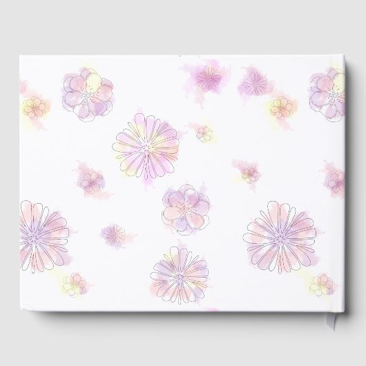 Waterverf van lente- en bloemen gastenboek (Achterkant)