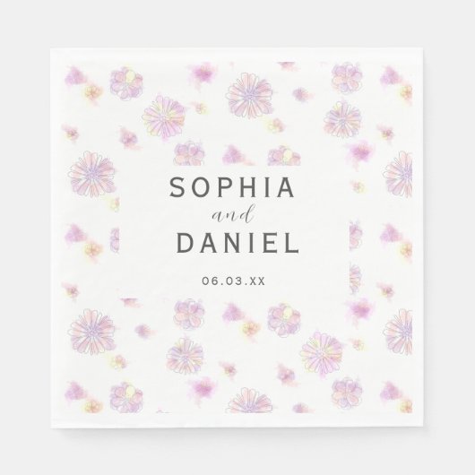 Waterverf van lente- en bloemen servet (Voorkant)