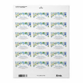 Waterverf van Light Blue Hydrangea Etiket (Full Sheet)