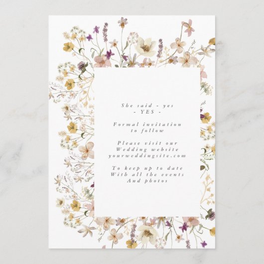 Waterverf van Lijst van de lente Save The Date (Achterkant)