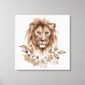 Waterverf van Lion Safari Animals Canvas Afdruk (Voorkant)