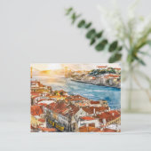 Waterverf van Lissabon schilderij Briefkaart (Staand voorkant)