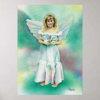 Waterverf van Little Angel Girl Poster