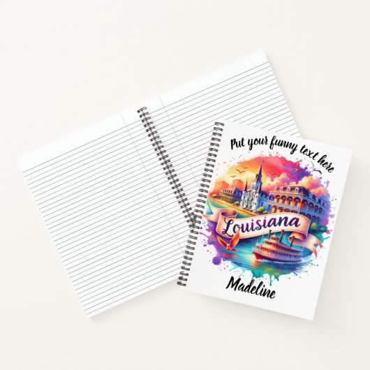 Waterverf van Louisiana op notitieboek (Binnen)