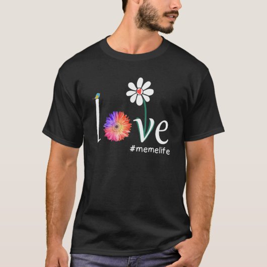 Waterverf van Love Memelife Flower Bird Grandma Mo T-shirt (Voorkant)
