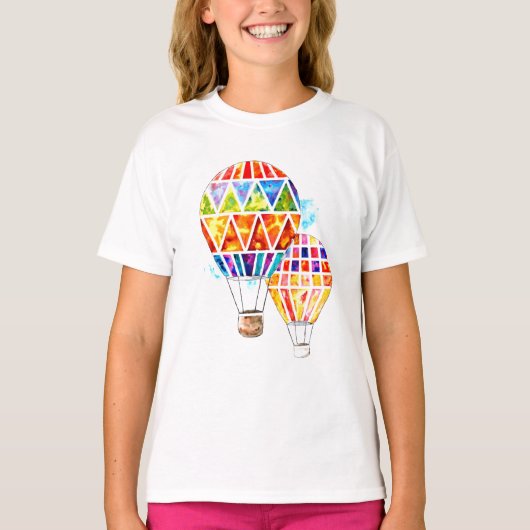 Waterverf van luchtballonnen t-shirt (Voorkant)