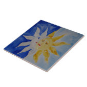 Waterverf van maan en zon tegeltje