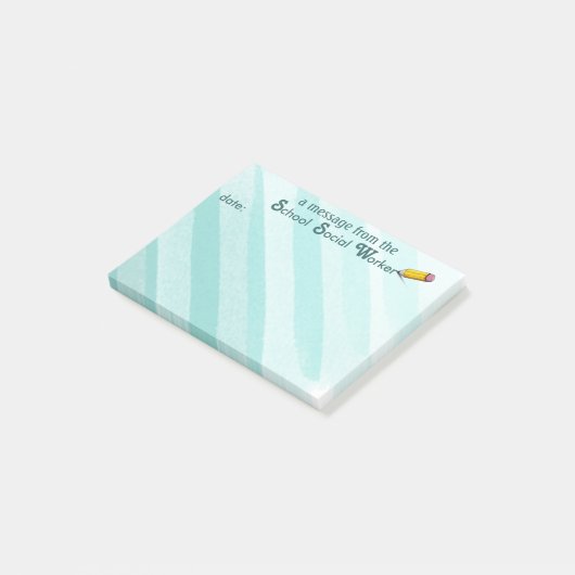 Waterverf van maatschappelijk werkers op school post-it® notes (Schuin)