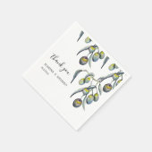 Waterverf van magische olijven met de hand geschil servet (Hoek)