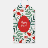 Waterverf van magische tuinen, rood en groen cadeaulabel (Voorkant)