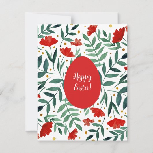 Waterverf van magische tuinen, rood en groen feestdagenkaart (Voorkant)