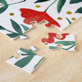 Waterverf van magische tuinen, rood en groen legpuzzel (Zijkant)