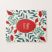 Waterverf van magische tuinen, rood en groen legpuzzel (Horizontaal)