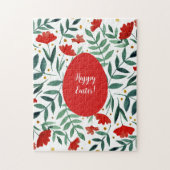 Waterverf van magische tuinen, rood en groen legpuzzel (Verticaal)