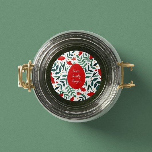 Waterverf van magische tuinen, rood en groen ronde sticker