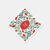 Waterverf van magische tuinen, rood en groen servet (Hoek)