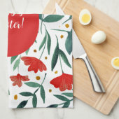 Waterverf van magische tuinen, rood en groen theedoek (Quarter Fold)