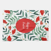 Waterverf van magische tuinen, rood en groen theedoek (Horizontaal)