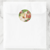 Waterverf van Magnolia Flower Ronde Sticker (Tas)