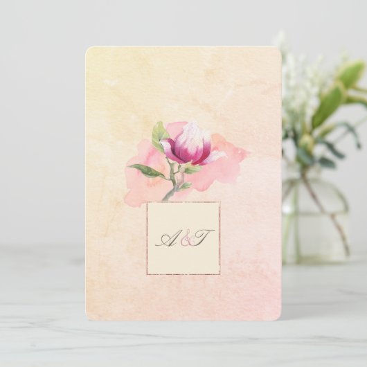 Waterverf van Magnolia Sunrise Arch Kaart (Staand voorkant)