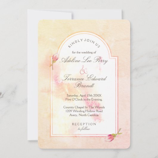 Waterverf van Magnolia Sunrise Arch Kaart (Achterkant)