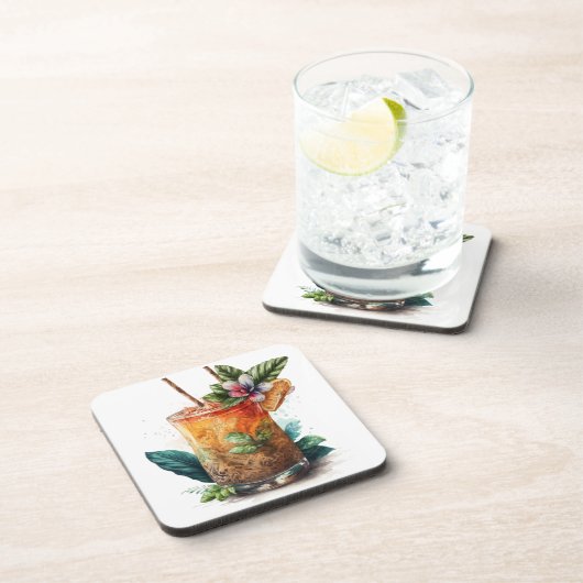 WATERVERF VAN MAI TAI BIER ONDERZETTER (Rechterzijde)