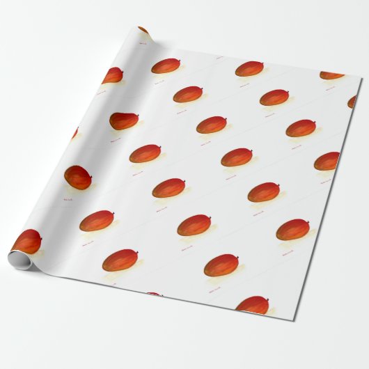 Waterverf van mango-vruchten cadeaupapier (Uitgerold)