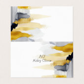 Waterverf van marineblauw en goud visitekaartje (Buitenkant ongevouwen)