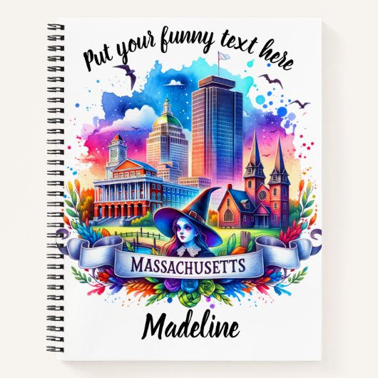 Waterverf van Massachusetts bezienswaardigheden Notitieboek (Voorkant)
