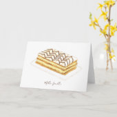 Waterverf van melkfeuillegebak kaart (Gele Bloem)