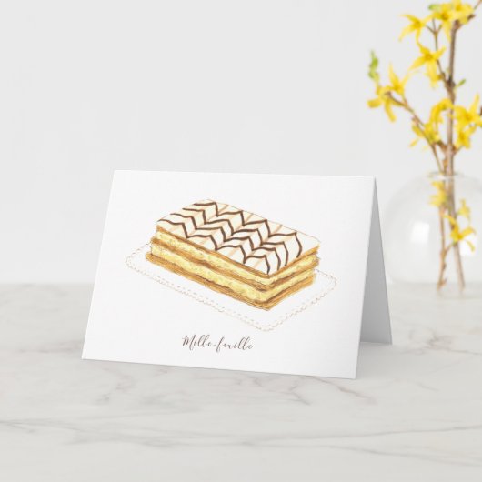 Waterverf van melkfeuillegebak kaart (Gele Bloem)