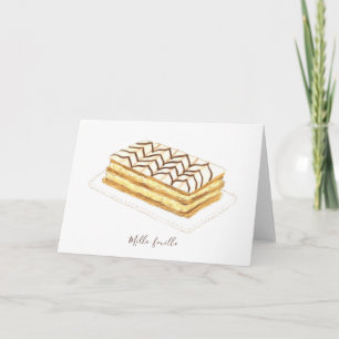 Waterverf van melkfeuillegebak kaart