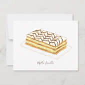 Waterverf van melkfeuillegebak kaart (Voorkant)