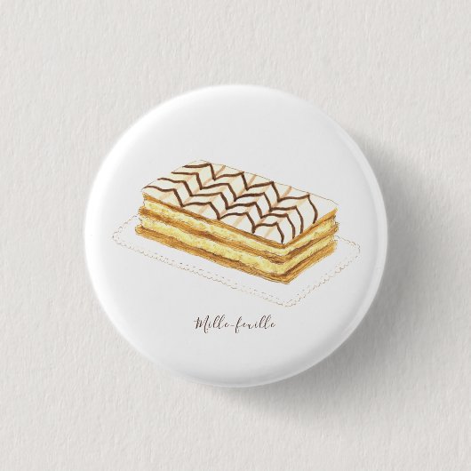 Waterverf van melkfeuillegebak ronde button 3,2 cm (Voorkant)