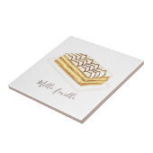 Waterverf van melkfeuillegebak tegeltje (Zijkant)