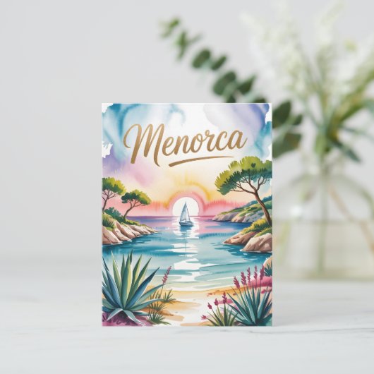Waterverf van Menorca Briefkaart (Staand voorkant)