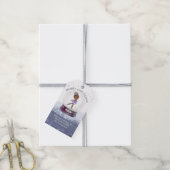 Waterverf van Merry Kerstwinter Wereldbol Ballerin Cadeaulabel (Met Touw)