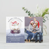 Waterverf van Merry Kerstwinter Wereldbol Gnome Fo (Staand voorkant)