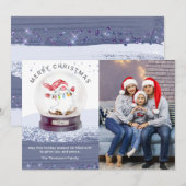 Waterverf van Merry Kerstwinter Wereldbol Gnome Fo (Voorkant / Achterkant)