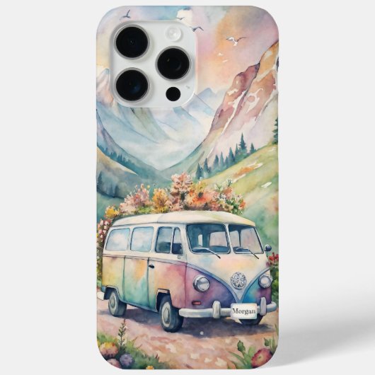 Waterverf Van Met Custom License Bord Gift Case-Mate iPhone Case (Achterkant)