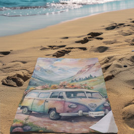 Waterverf Van Met Custom License Bord Gift Strandlaken