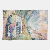 Waterverf Van Met Custom License Bord Gift Theedoek (Horizontaal)