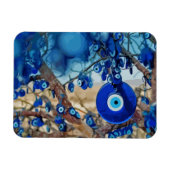 Waterverf van met nazars gedecorbeerde bomen magneet (Horizontaal)