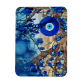 Waterverf van met nazars gedecorbeerde bomen magneet (Verticaal)