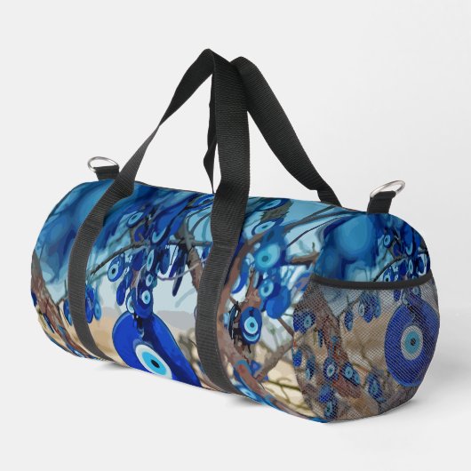 Waterverf van met nazars gedecorbeerde bomen plunjezak (Rechterhoek)