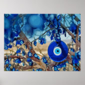 Waterverf van met nazars gedecorbeerde bomen poster (Voorkant)